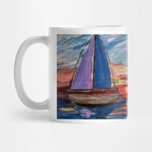 Out sailing at sunset. Mug